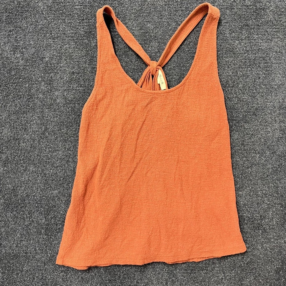 Madewell Orange Textured Racerback Tank